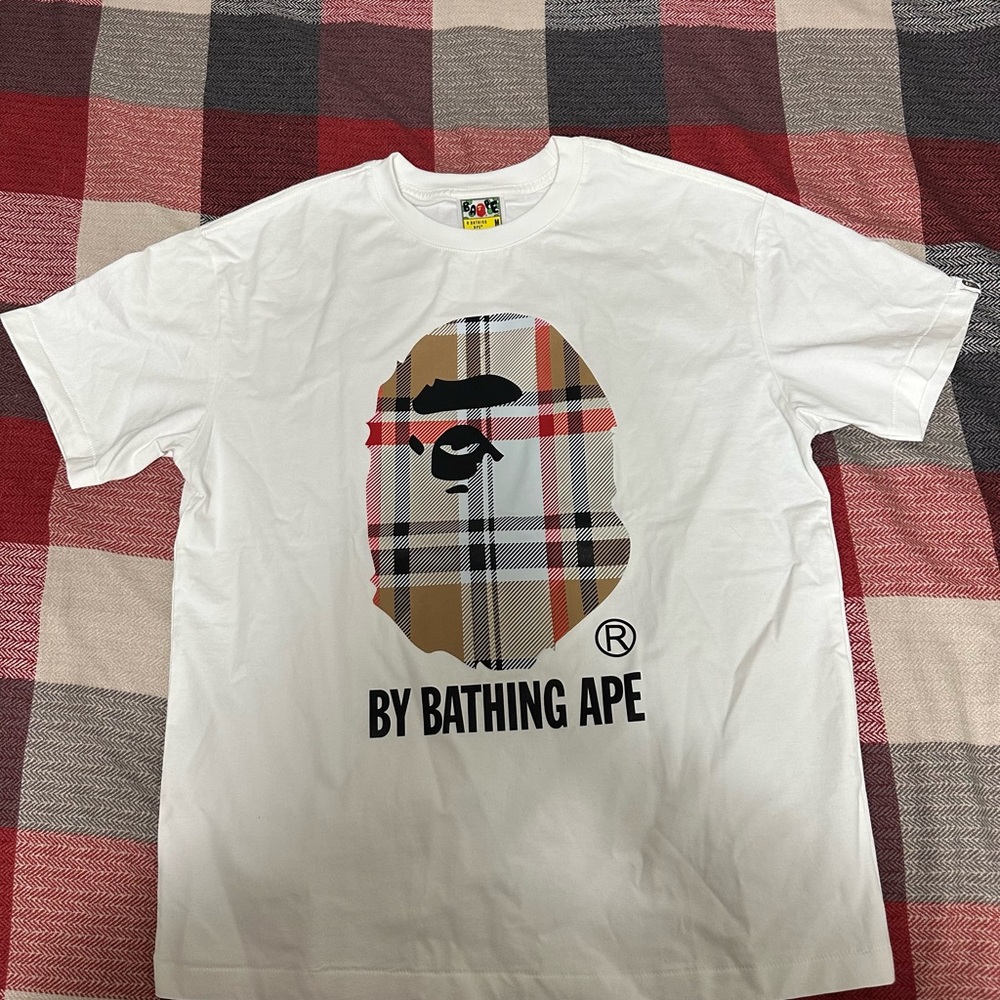 White Burberry Bape T shirt